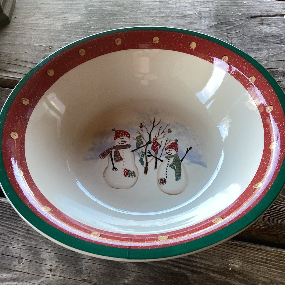 Royal Season Stoneware Serving Bowls - Snowmen - set of 2